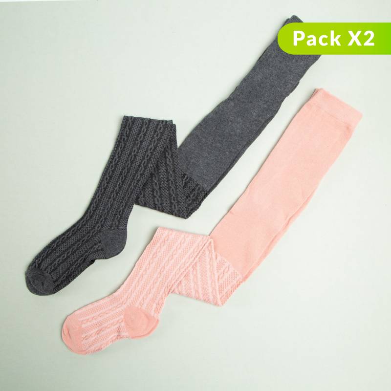 ELV - Pack de 2 pares de medias pantalón para niña ELV