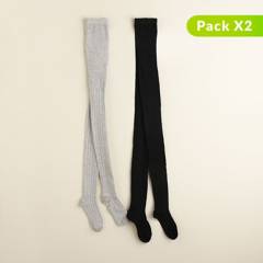 ELV - Pack de 2 pares de medias pantalón para niña ELV