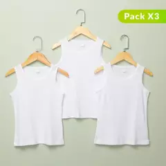 YAMP - Pack de 3 camisetas blancas esqueleto para niña Yamp