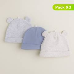 YAMP - Pack de 3 gorros para Bebé Bebé Niño algodón Yamp