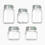 Recipientes de vidrio hermetico set X5 con tapas para almacenar alimentos  MICA