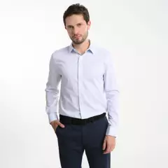 BASEMENT - Camisa de vestir para Hombre Manga larga Slim Basement