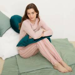 DISNEY - Pijama completa con pantalón Largo Manga larga De Rayas para Mujer Disney