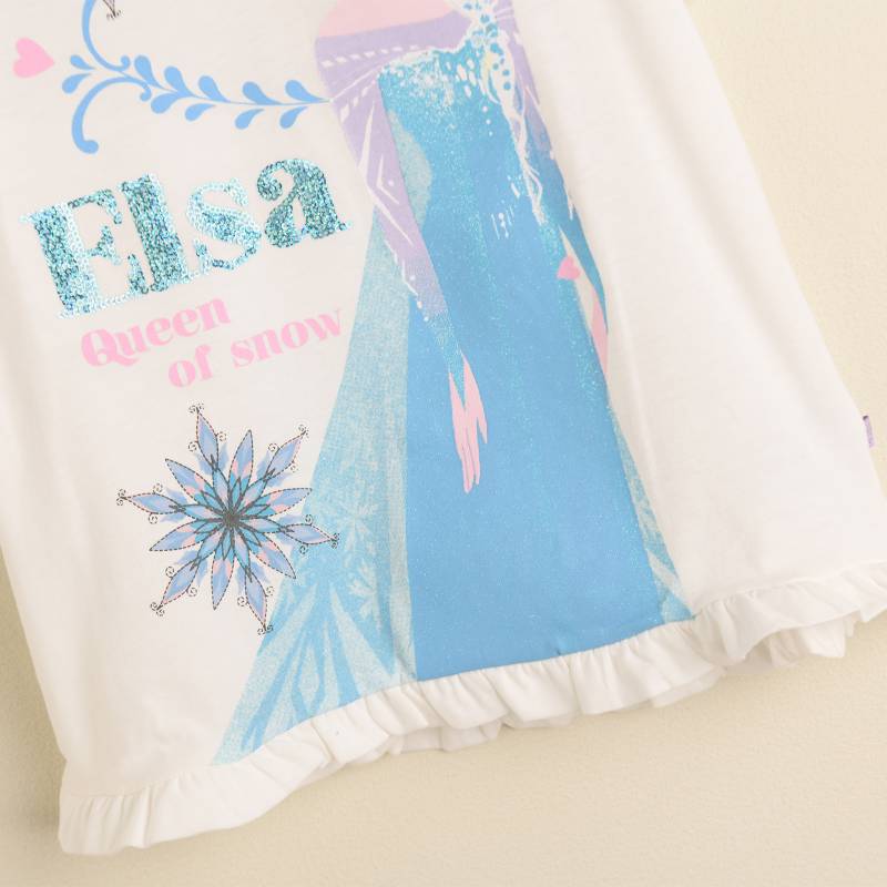 Camiseta de Frozen marfil manga corta para niña