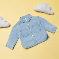 YAMP - Camisa de Jean manga larga para Bebe Niña YAMP