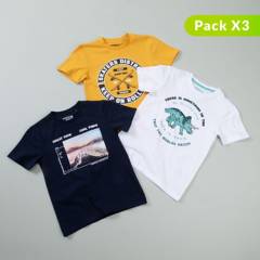 YAMP - Pack de 3 camiseta para niño Yamp