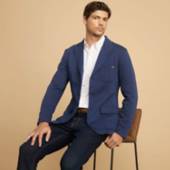 Chaqueta Blazer Para Hombre Elegante Con Coderas