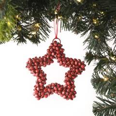 MICA - Estrella de Navidad Roja para Árbol 10 cm de Metal Mica
