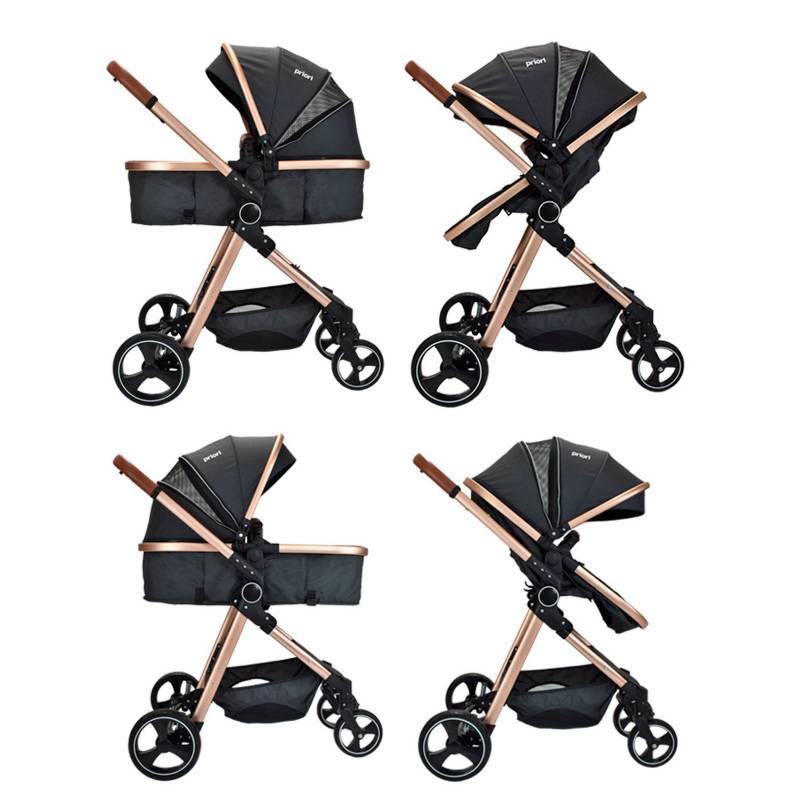 Coche para Bebé Travel System Priori, color Negro y Bronce, modelo Frezzio  PRIORI