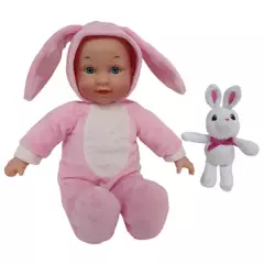 Muñeca con Disfraz de conejo Little Luv + peluche de conejo, a partir de los 3 años