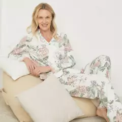 SOUTHLAND - Pijama completa con pantalón Mujer Largo Manga larga  Algodón Southland