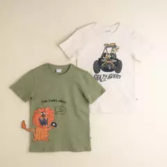 YAMP - Pack de 2 Camisetas para Niño en Algodón YAMP