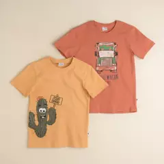 YAMP - Pack de 2 Camisetas para Niño en Algodón Yamp