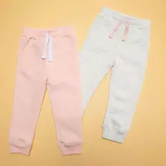 YAMP - Pantalones Bebé niña Pack de 2 unidades con Cintura elásticada en Algodón Yamp