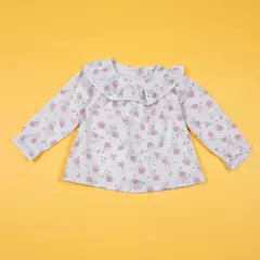 YAMP - Blusa para Bebé niña con Flores Manga larga en Algodón Yamp
