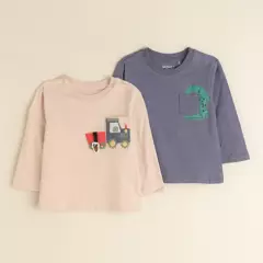 YAMP - Pack de 2 Camisetas para Bebé niño en Algodón Yamp