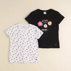 ELV - Pack de 2 Camisetas para Niña en Algodón ELV