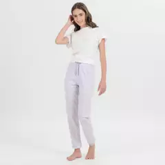 SYBILLA - Pantalón de pijama Mujer Largo de Algodón Sybilla