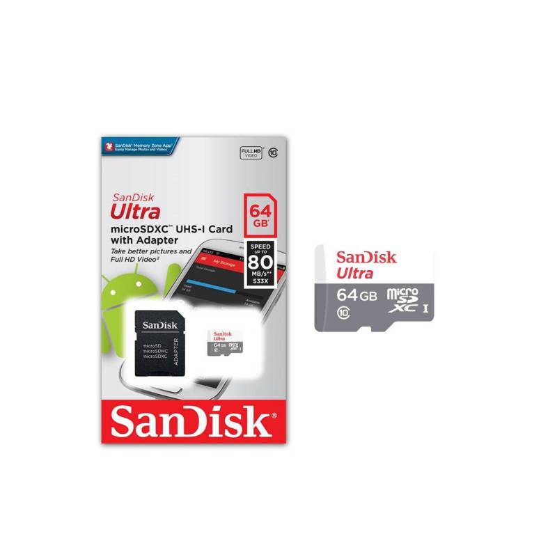 Sandisk Memoria Microsd Sandisk 64gb Ultra 80mb S Clase 10 Falabella Com