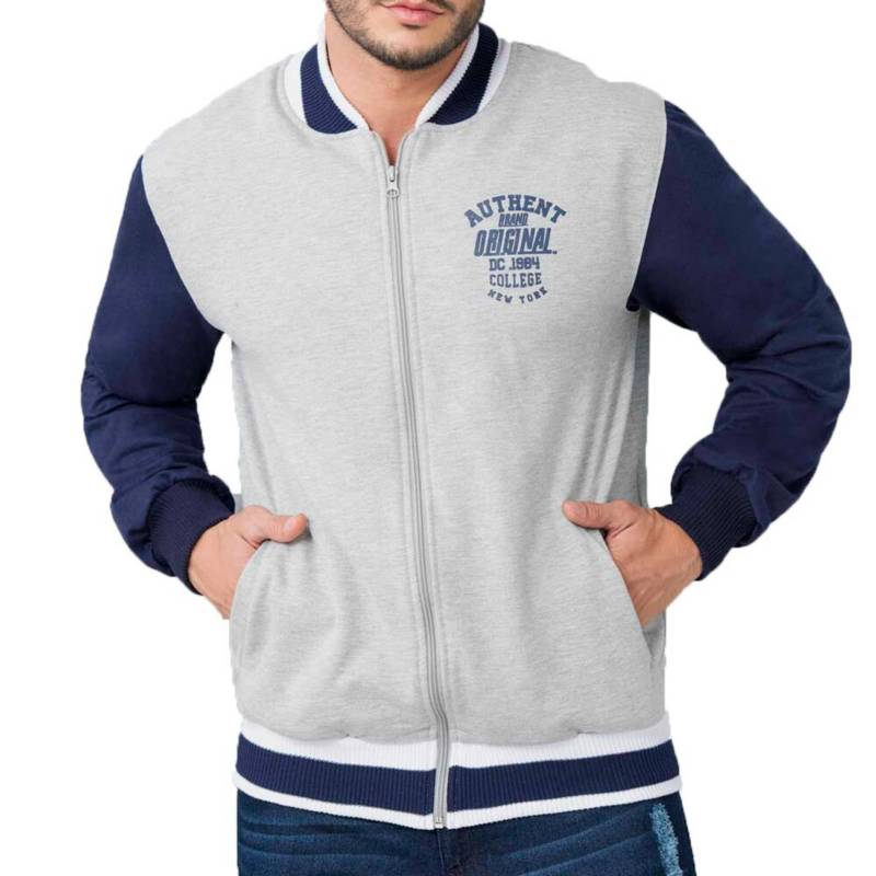 Chaqueta Beisbolera Gris Hombre – Los Tres Elefantes Tienda Online