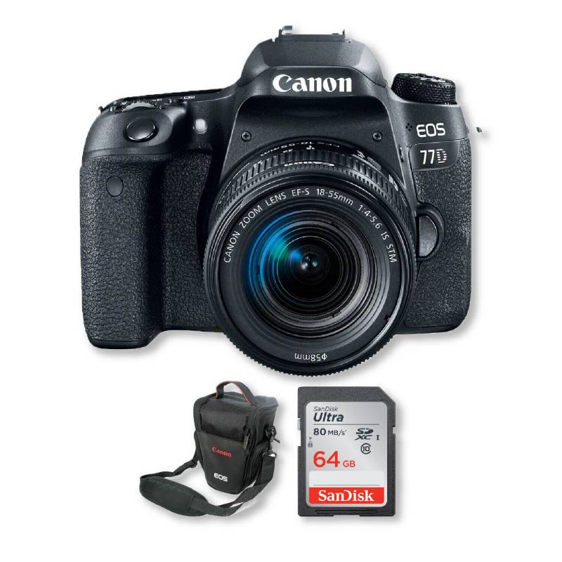 Canon - Canon 77d con lente 18-55mm + memoria 64gb + bolso