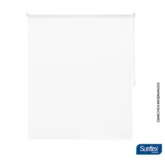 SUNFLEX - Cortina Solar Screen Blanco 180 cm x 180 cm. Cortina Enrollable: Cortina para sala, Cortina para estudio, Cortina para alcobas