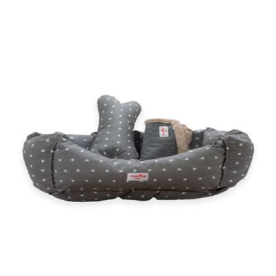 Cama Mascota Corazones Gris 75X90 Guamba Grande