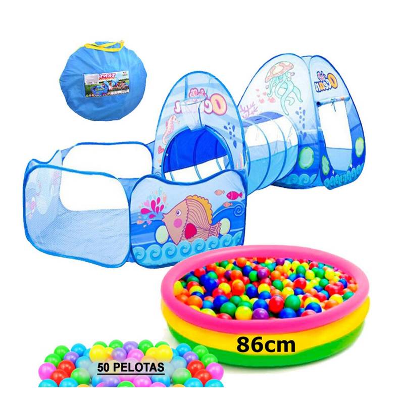 Intex - Carpa con túnel niños piscina intex 50 pelotas