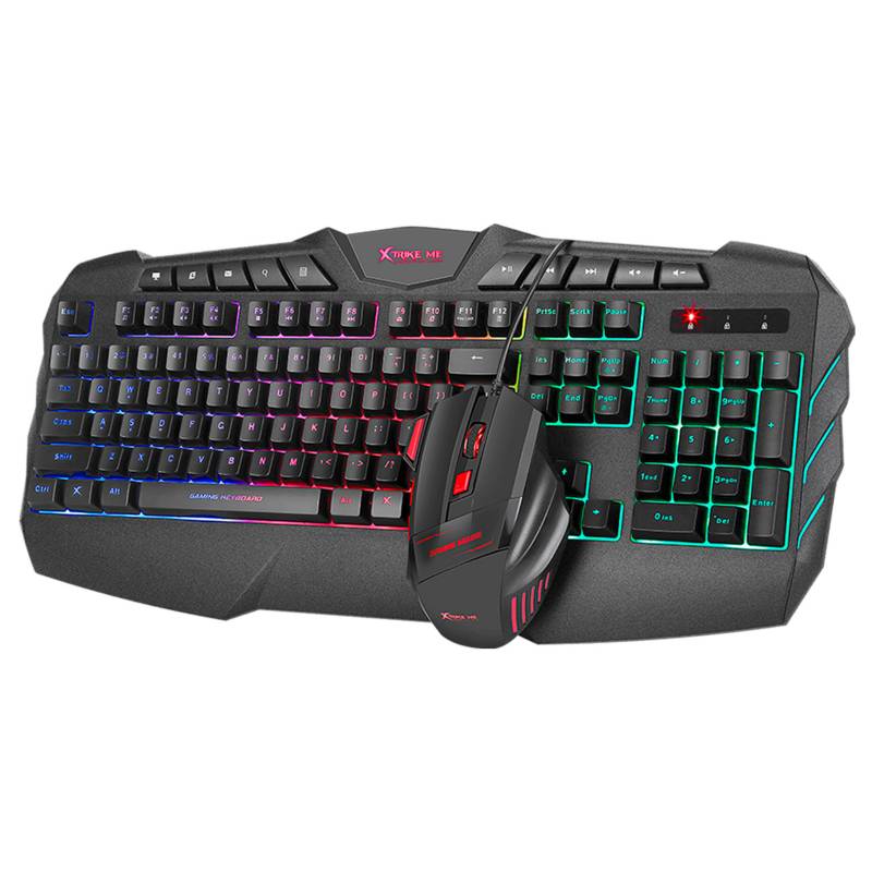 Combo Teclado Y Mouse Gamer 7 Colores Kit Gaming Xtrike Me