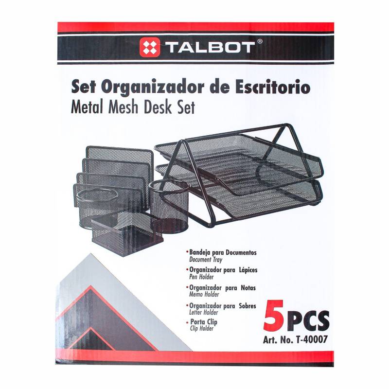 Talbot - Papelera talbot de escritorio doble metálica