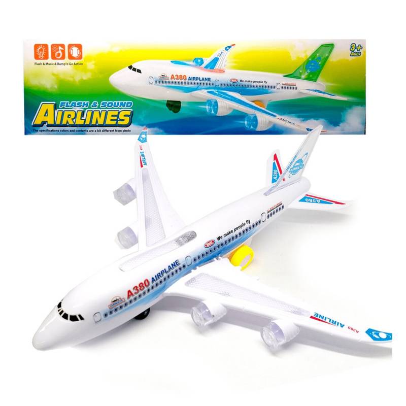 JIU LE LE - Avión juguete luces  sonido movimiento airbus a380