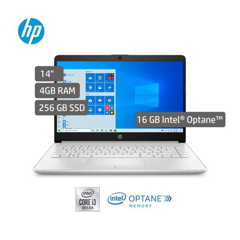 HP - Portátil HP Laptop 14 pulgadas Intel Core i3 4GB+16GB optane 256GB SSD