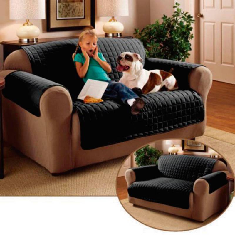 KARYTEX - Protector de sofá 2 puestos doble faz negro - gris