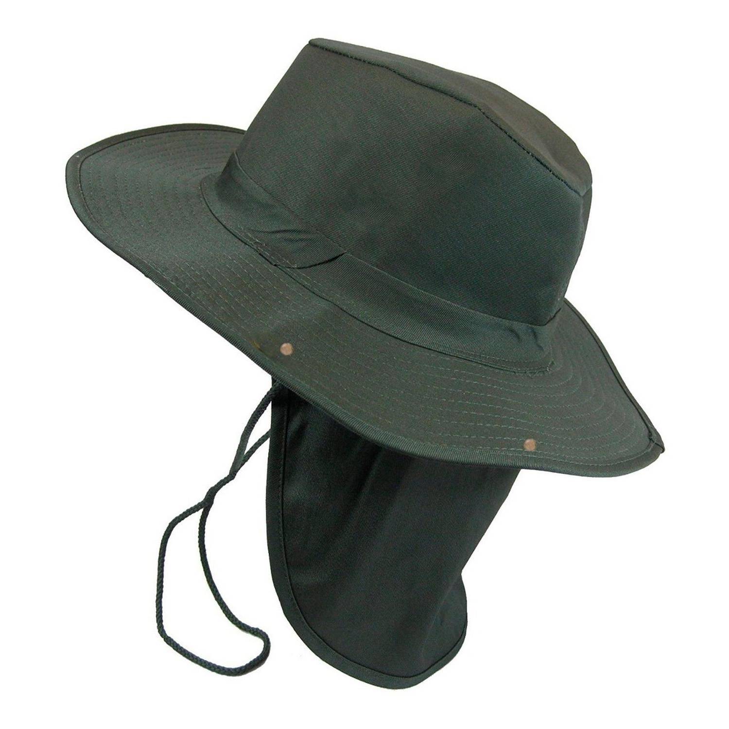 Sombrero Safari Proteccion Sol Cuello Solapa Pesca Deporte - Verde VELBROS