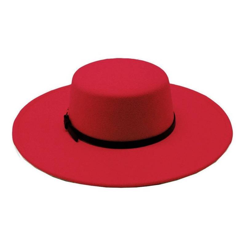 VELBROS - Sombrero Fedora Cordobes Hombre Mujer Gardel Sol Uv Elegante - Rojo