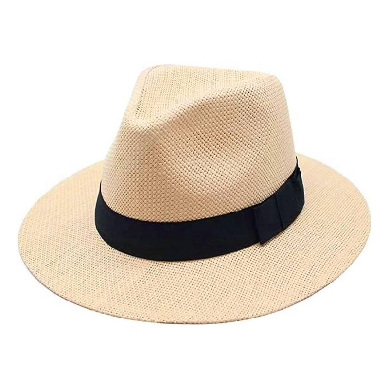 VELBROS - Sombrero Fedora Hombre Mujer Playa Gorro Gardel Sol Elegante - Caqui