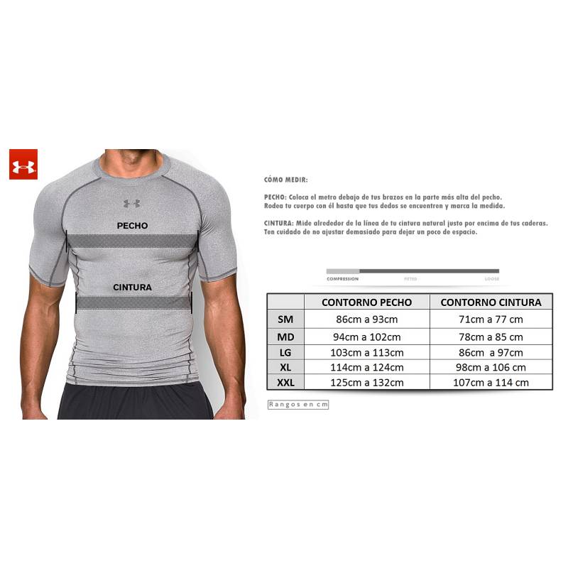 Camiseta de Compresión HG Armour Comp para Hombre Gris 1361524-090