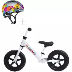 DTFLY - Bicicleta Infantil de Impulso Bikid + Casco Nutcase Rin 12