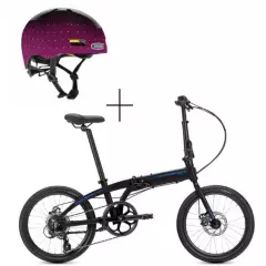 SEGWAY - Bicicleta Plegable Tern B8 Negra Rin 20 + Casco Nutcase