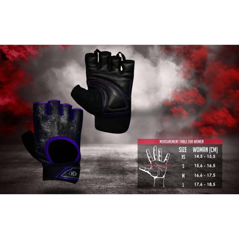 Guantes para gimnasio de cuero para pesas crossfit K6