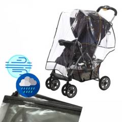 GENERICO - Forro plástico protector de lluvia coche para bebe Negro