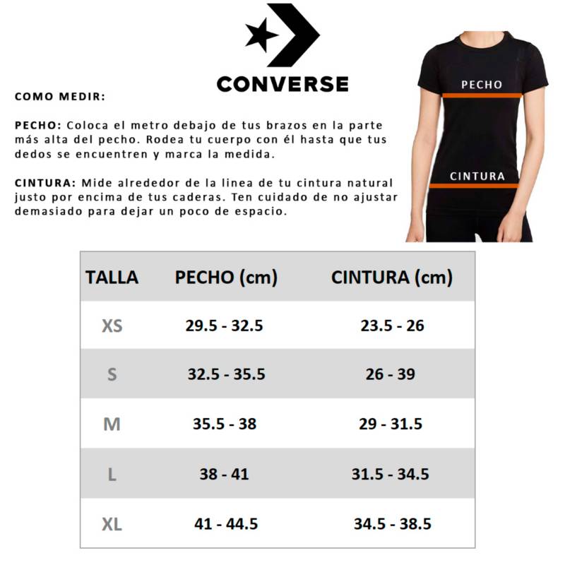 Camiseta Converse Ss Mujer-Negro | falabella.com