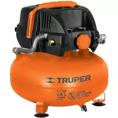 TRUPER - Compresor De Aire De 24 Litros, 2.2/3 Hp, No Requiere Aceite Truper
