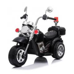 ROADMASTER - Moto Eléctrica para Niños Triciclo Trimoto Tipo Harley Chopper Luces. NEGRA