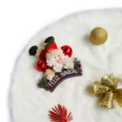 BANZAY - Pie de Árbol Navidad 100 cm Peludo - Blanco perla