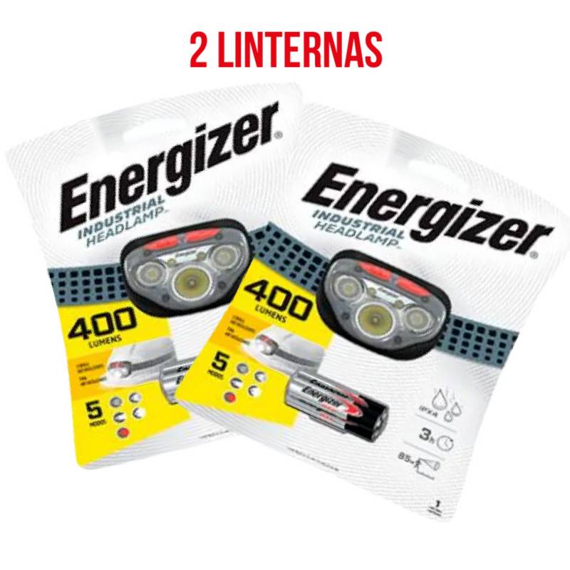 ENERGIZER - Linterna Manos Libres 400 Lumens Energizer x2 Und