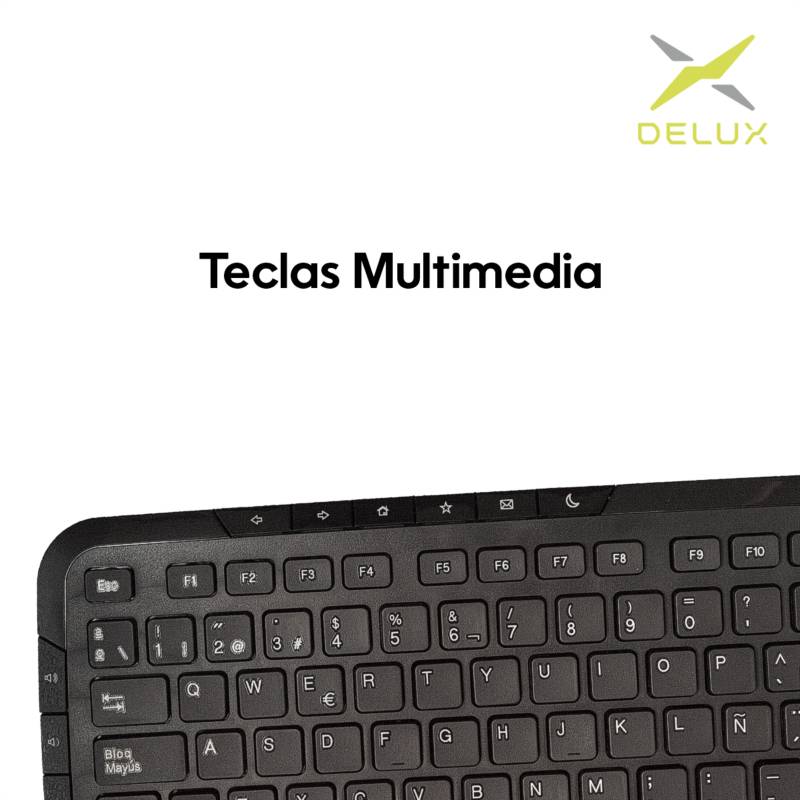 Combo inalámbrico teclado + mouse USB black Delux –