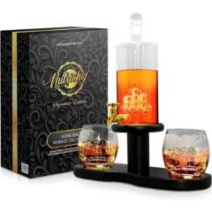 NUTRICHEF - Decantador de Whisky de Vidrio con Vasos NUTRICHEF NCGDS16
