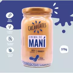 CACAHUATES - Crema de Mani Crunchy 370g - CACAHUATES