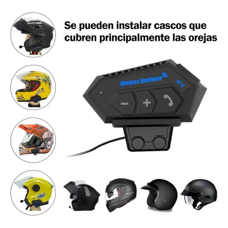 Intercomunicador Bt12 Auriculares Y Antiempañante Casco Moto